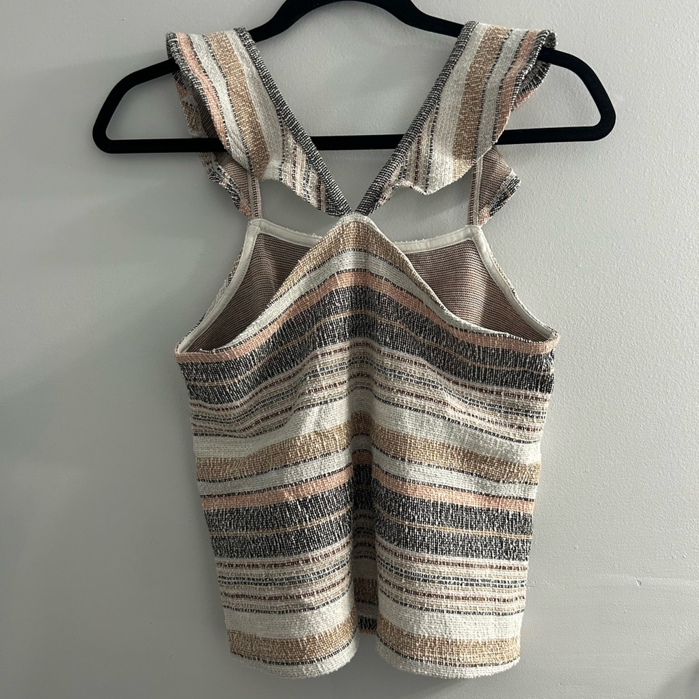Madewell Texture & Thread Ruffle-Strap Tank Top in Stripe - Picture 7 of 7